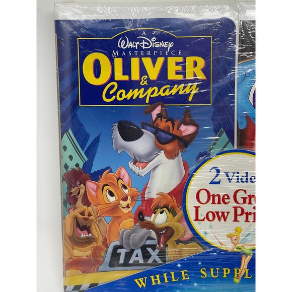 NEW SEALED Walt Disney Masterpiece 2 VHS Movies Oliver & Company & Aladdin ~RARE - Picture 2 of 8
